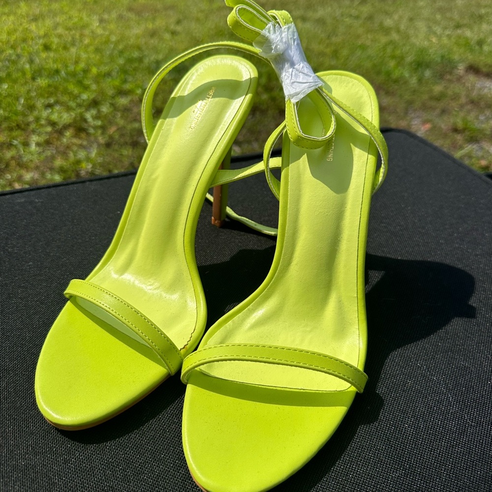 PrettyLittleThing Neon Yellow Heels